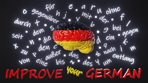 Improve your German Learning Deutsch Foreign language fluency improvement Stock Footage 246477896