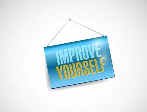Improve yourself post illustration design Illustrazione stock