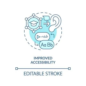 Improved accessibility in AI education concept editable icon Stock Illustration