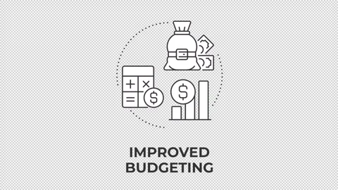 Improved budgeting animated line concept icon Stock Footage 345258425