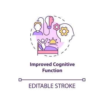 Improved cognitive functions concept icon Stock Illustration