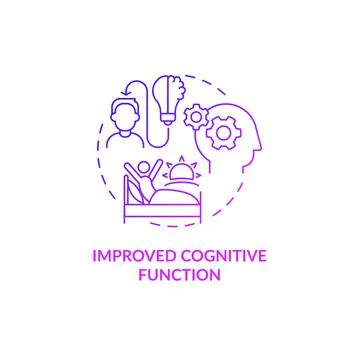 Improved cognitive functions purple gradient concept icon Stock Illustration