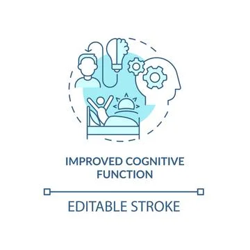 Improved cognitive functions turquoise concept icon Stock Illustration
