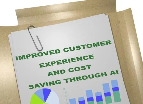 Improved Customer Experience And Cost Savings Through AI concept Stock Illustration