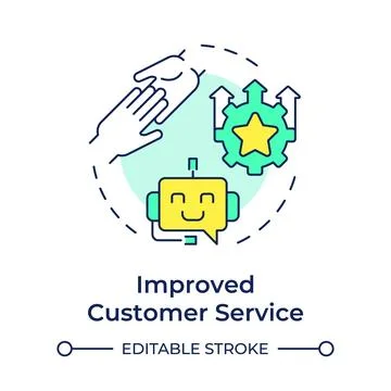 Improved customer service multi color concept icon Stockillustratie