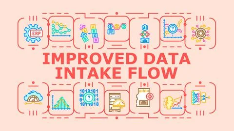 Improved data intake flow banner icon vector illustration Иллюстрация
