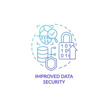 Improved data security blue gradient concept icon 스톡 일러스트