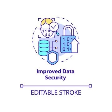 Improved data security concept icon Illustrazione stock
