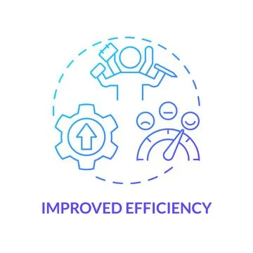 Improved efficiency blue gradient concept icon Stock Illustration