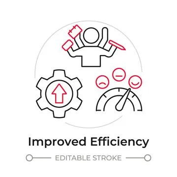 Improved efficiency duotone line art concept icon Illustrazione stock