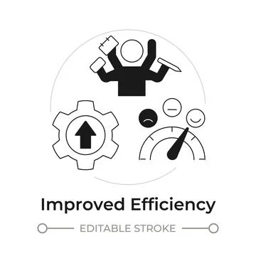Improved efficiency modern flat line concept icon Illustrazione stock