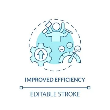 Improved efficiency turquoise concept icon Stock Illustration
