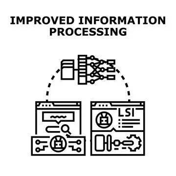 Improved information processing and data organization concept Stock Illustration