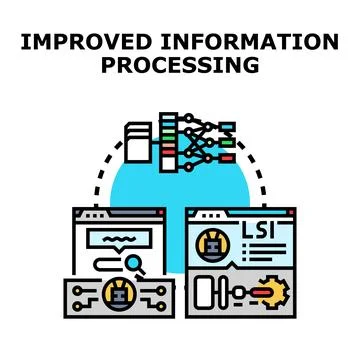Improved information processing and data organization concept 스톡 일러스트