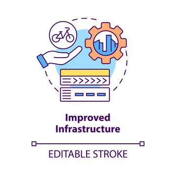 Improved infrastructure concept icon Stock Illustration