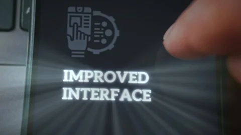 Improved Interface themed graphic presentation generated on smartphone Stock Footage 289093625