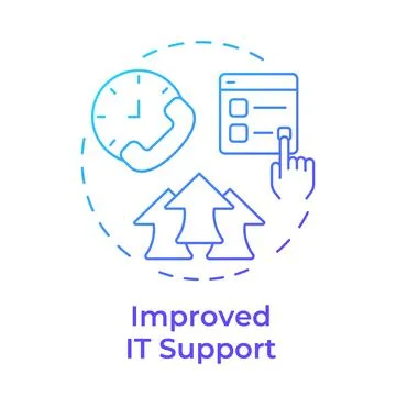 Improved it support blue gradient concept icon Stockillustratie