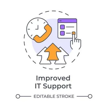 Improved it support multi color concept icon Stock Illustration