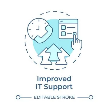 Improved it support soft blue concept icon Stock Illustration