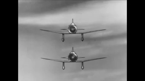 The improved Japanese Fighter sometimes has retractable landing gear, the open Stock Footage 86909956