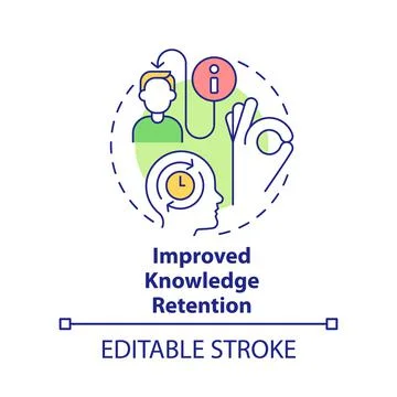 Improved knowledge retention concept icon Stock Illustration