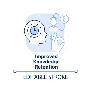 Improved knowledge retention light blue concept icon Stock Illustration
