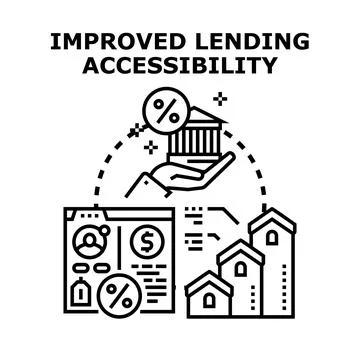 Improved lending accessibility concept for financial services Stock Illustration