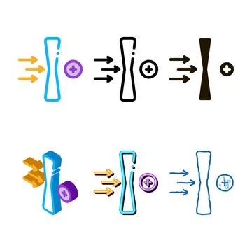 Improved lens wearing concepts effect icon vector outline Ilustração Stock