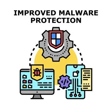 Improved malware protection concept protecting multiple devices 스톡 일러스트