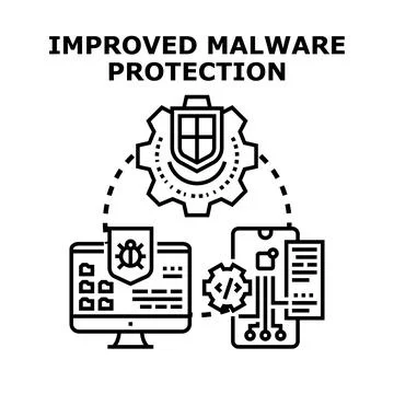 Improved malware protection concept protecting multiple devices 스톡 일러스트