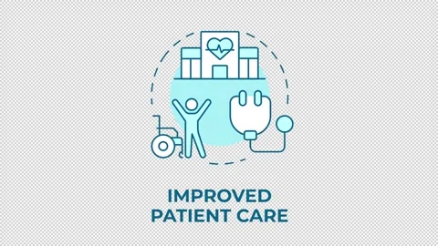 Improved patient care blue concept icon animation Stock Footage 341019846