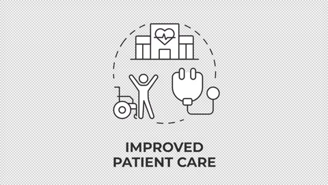Improved patient care line concept icon animation Stock Footage 340282914