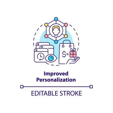 Improved personalization concept icon Stock Illustration