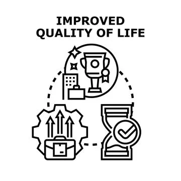 Improved quality of life progress achieving success 스톡 일러스트