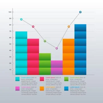 Improved Recovered After Crisis Graph Bar Chart Economic Statistical Infograp Stock Illustration
