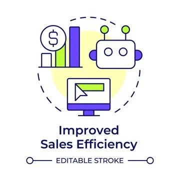 Improved sales efficiency multi color concept icon Stock Illustration