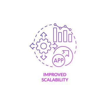Improved scalability purple gradient concept icon Illustrazione stock