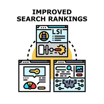 Improved search rankings for website optimization concept Stockillustratie