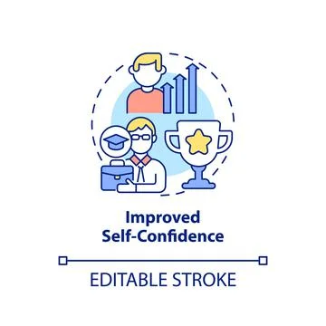 Improved self confidence concept icon Stock Illustration