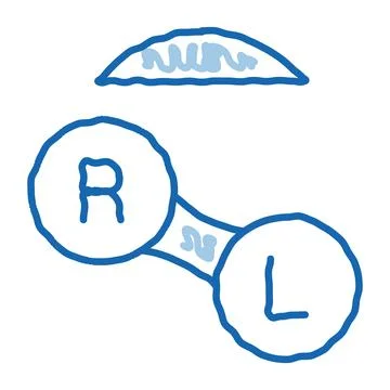 Improved Vision Contact Lens doodle icon hand drawn illustration Stock Illustration