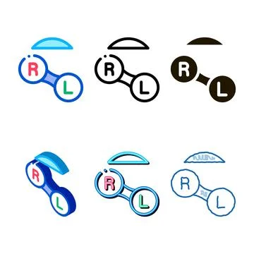 Improved vision contact lens icon stylized thin line vector Illustrazione stock