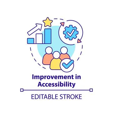 Improvement in accessibility concept icon Stock Illustration