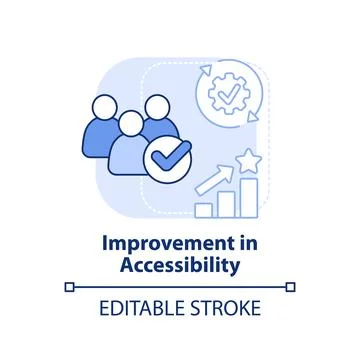 Improvement in accessibility light blue concept icon Stock Illustration