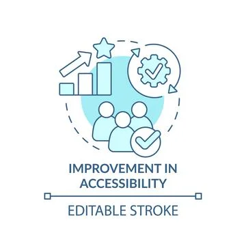 Improvement in accessibility turquoise concept icon Stock Illustration