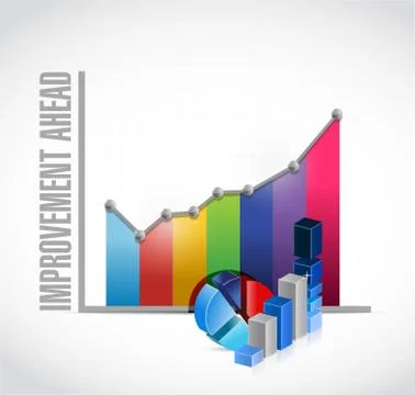 Improvement ahead business graph Stock Illustration