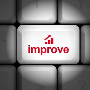 Improvement business concept with computer keyboard Stock Illustration