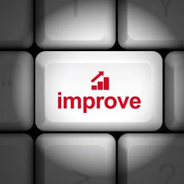 Improvement business concept with computer keyboard Stock Illustration