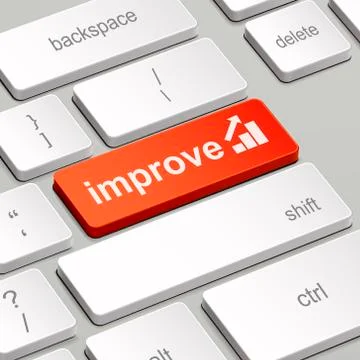 Improvement business concept with computer keyboard 库存插图