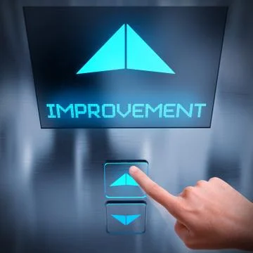 Improvement business elevator 3D Rendering Illustrazione stock