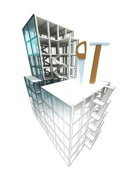 Improvement concept of architectural building plan finishing illustration Ilustración de archivo